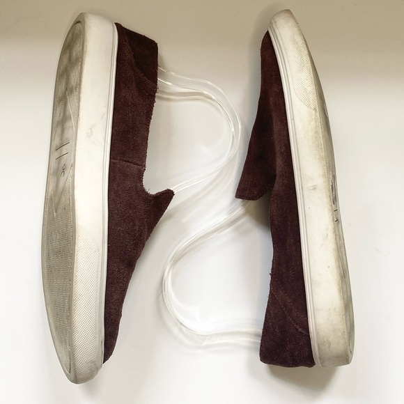 Franco Sarto Mitchell Maroon Burgundy Suede Slip On Sneaker Loafers 8.5 - Picture 3 of 9